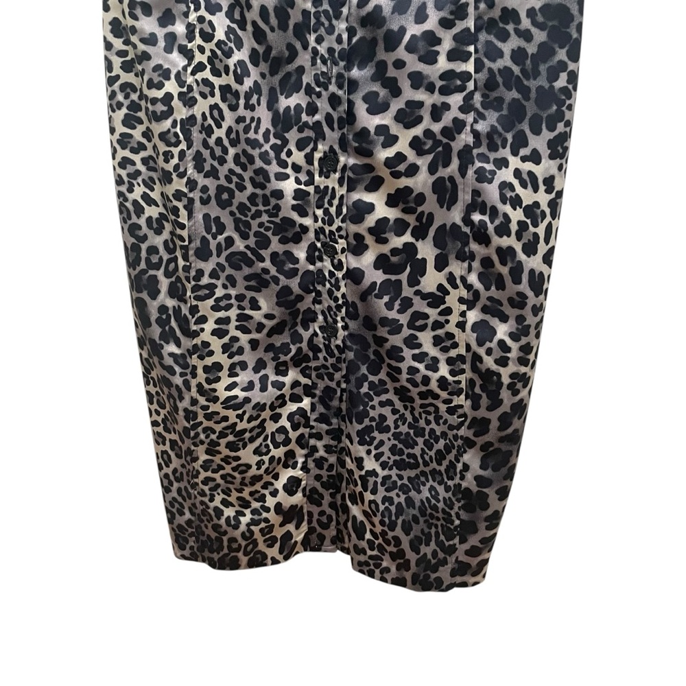 Zara Basic Leopard Print Button Front Dress Anima… - image 2